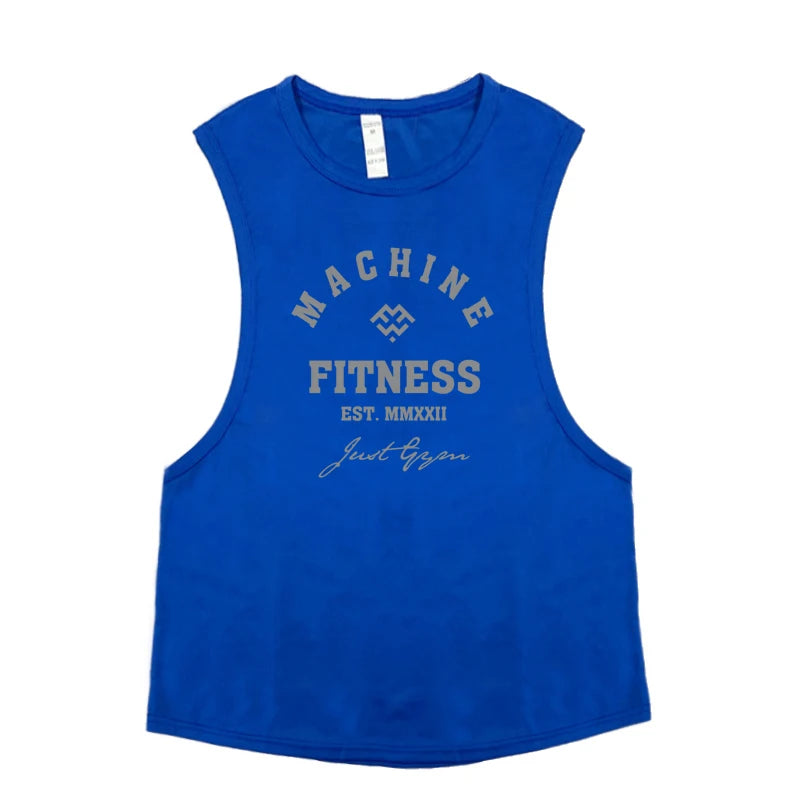 Gym Fitness Muscle Tank Tops Mens Bodybuilding Sleeveless Shirts Sports Running Vests Summer Mesh Breathable Quick Dry Clothing