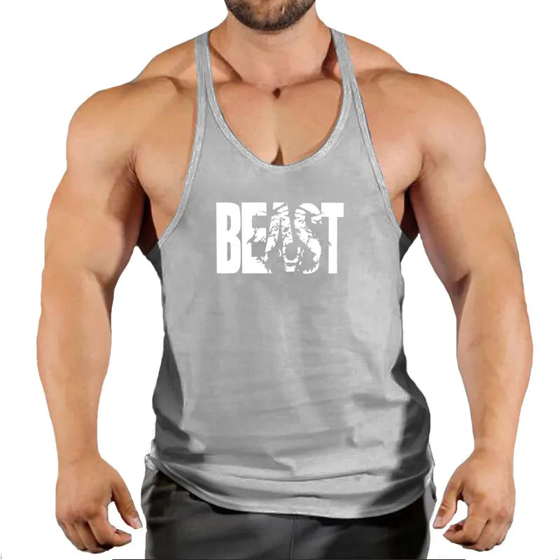 2022 Cotton Gyms Tank Tops Men Sleeveless Tank Tops For Boys Bodybuilding Clothing Undershirt Fitness Stringer Vest