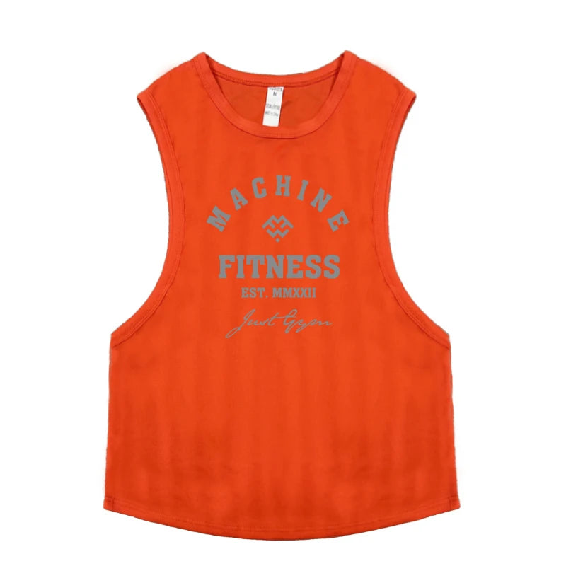 Gym Fitness Muscle Tank Tops Mens Bodybuilding Sleeveless Shirts Sports Running Vests Summer Mesh Breathable Quick Dry Clothing