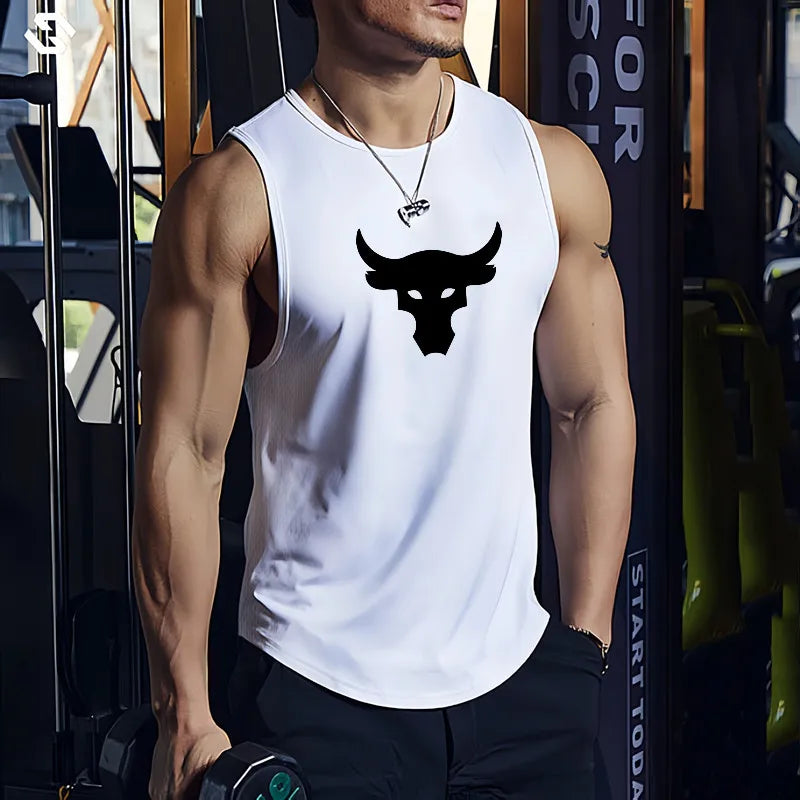 Charming men must have bodybuilding vests, fitness sleeveless shirts, running clothes, loose fitting vests, summer casual vests